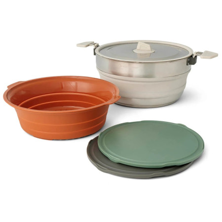 Geschirrset Sea to Summit Detour Essentials Camp Kitchen Kit 4 Piece silber/grün