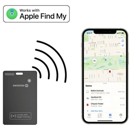Lokalisator Swissten FindCard GPS Locator (with Apple Find My function)