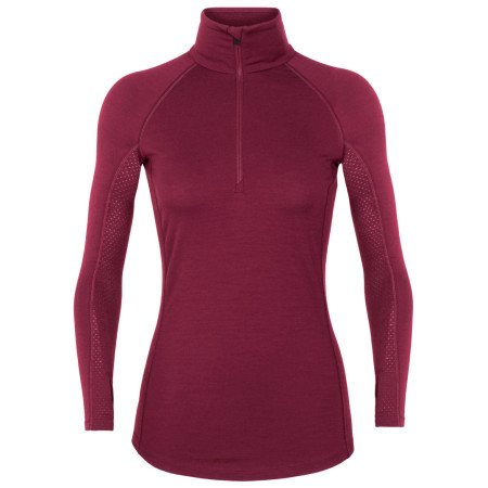 Damen Funktions-Sweatshirt Icebreaker 200 Zone LS Half Zip weinfarbe cherry
