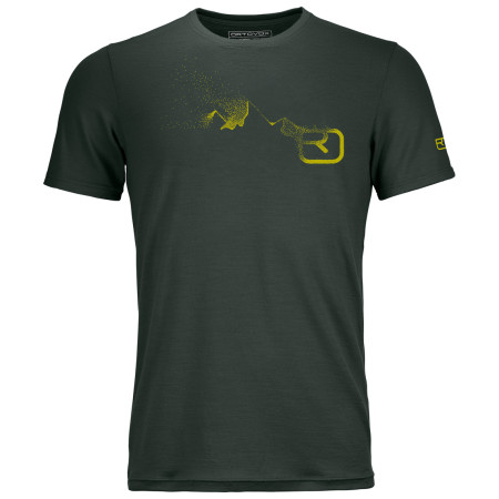 Herren-Funktionsshirt Ortovox 185 Merino Logo Spray TS grün GreenPine