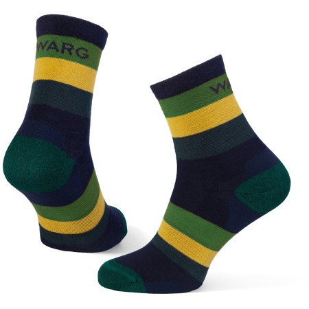 Socken Warg Happy Merino M Stripes grün Green