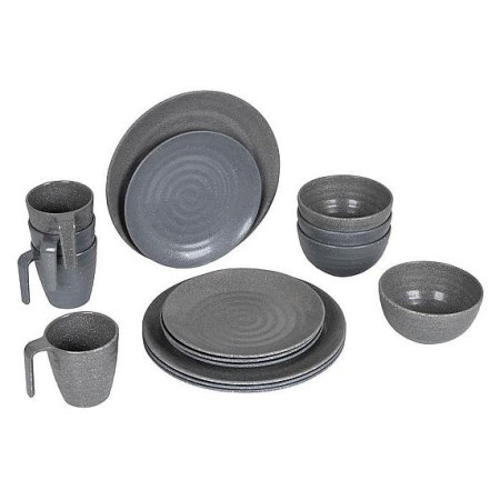 Geschirrset Bo-Camp Tableware 100% Melamine Stone