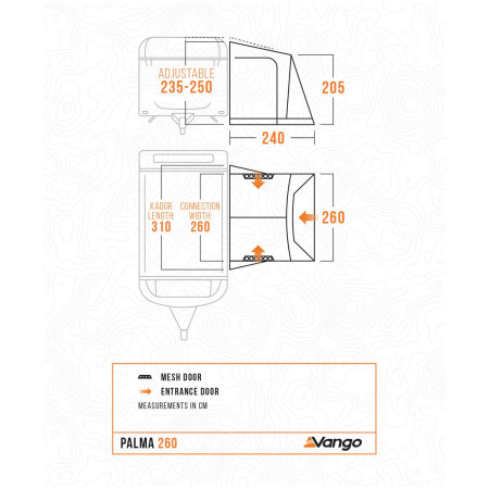 Vorzelt für Wohnwagen Vango Palma 260