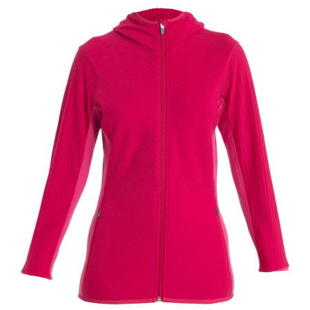 Damen Funktions-Sweatshirt Icebreaker Descender LS Zip Hood rosa Electron Pink/Tempo