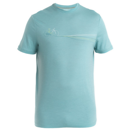 Herren-T-Shirt Icebreaker Men Merino 150 Tech Lite III SS Tee Cadence Paths hellblau Cloud Ray