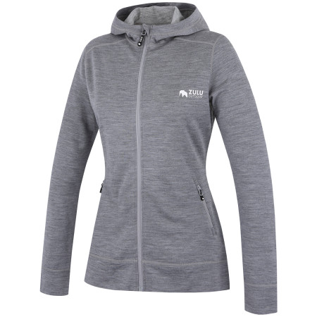 Damen-Sweatshirt Zulu Merino Hoodie 230 grau grey