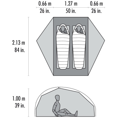 Ultraleichtes Zelt MSR FreeLite 2
