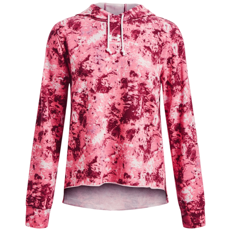 Damen-Sweatshirt Under Armour Rival Terry Print Hoodie rosa Pace Pink/White