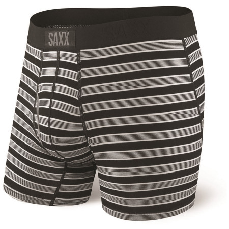 Boxershorts Saxx Ultra Boxer Brief Fly Black Crew Stripe schwarz/grau BlackCrewStripe