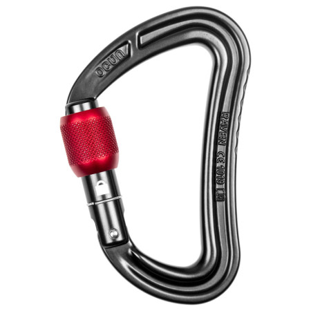 Karabiner Ocún Raven Screw schwarz/rot Anthracite