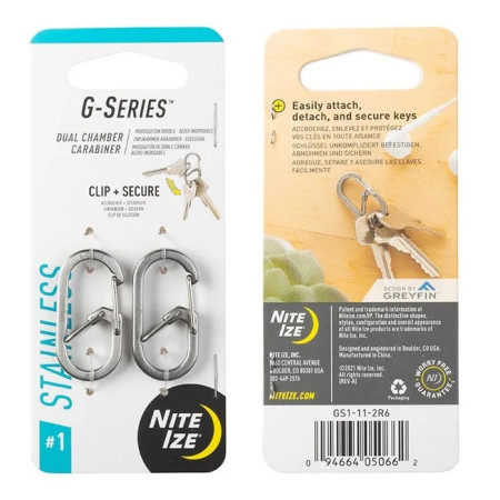 Karabiner-Set Nite Ize G-series #1 silber Stříbrná