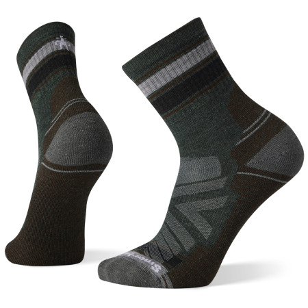 Herrensocken Smartwool Hike Light Cushion Striped Mid Crew grau/braun dark sage