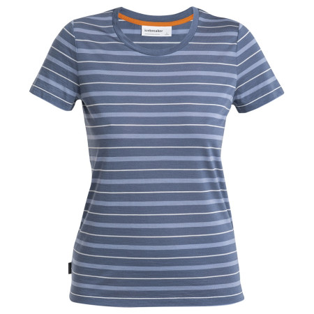 Damen-T-Shirt Icebreaker Women Wave SS Tee Stripe blau Dawn/Kyanite/Snow/S