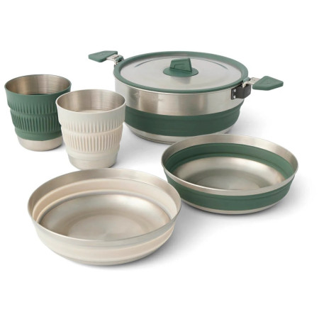Geschirrset Sea to Summit Detour Stainless Steel One Pot Cook Set 5 Piece silber/grün