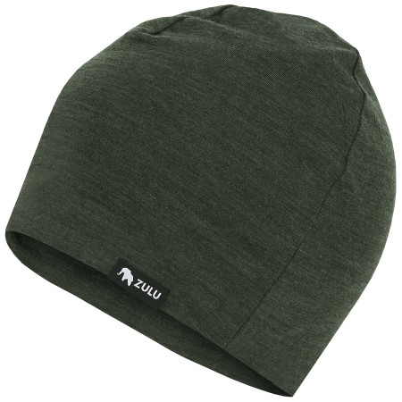 Mütze Zulu Cap Merino dunkelgrün dark green melange