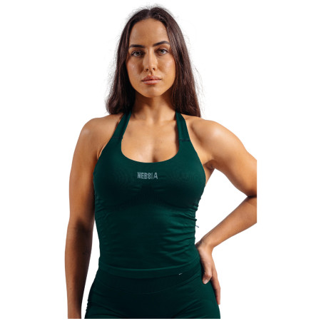 Damen-Top Nebbia Halter Top with Built-in Bra Primal dunkelgrün DARK GREEN