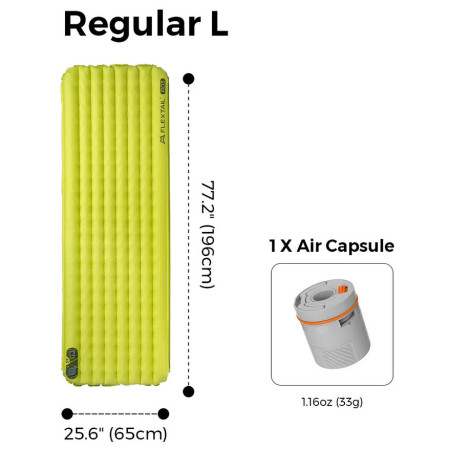 Aufblasbare Isomatte Flextail TINY Sleeping Pad R03 AVS - Regular Long 196 cm