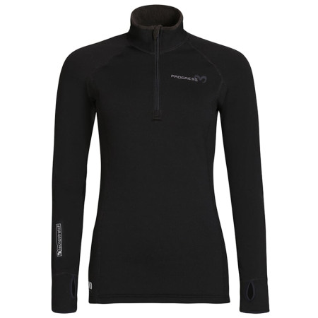 Damen Funktions-Sweatshirt Progress Tispa Zip Merino schwarz black