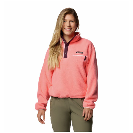 Damen-Sweatshirt Columbia Helvetia™ II Cropped Half Snap Fleece rosa/lila Alpenglow