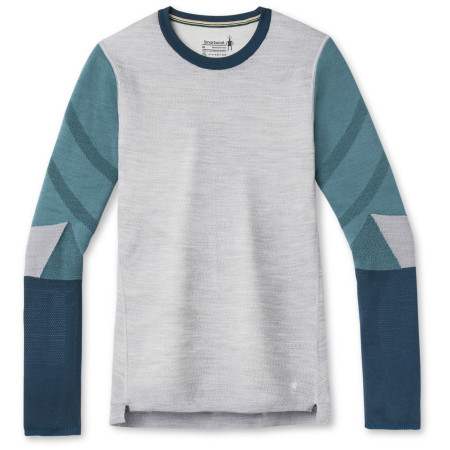 Damen-Funktionsshirt Smartwool W Intraknit Merino 200 Colorblock Crew grau/grün LightGrayHeather