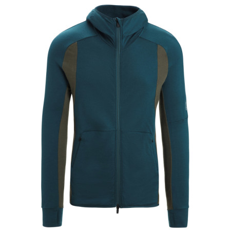 Herren Funktions-Sweatshirt Icebreaker Merino Quantum ZoneKnit™ LS Zip Hoodie grün Green Glory/Loden/Cb