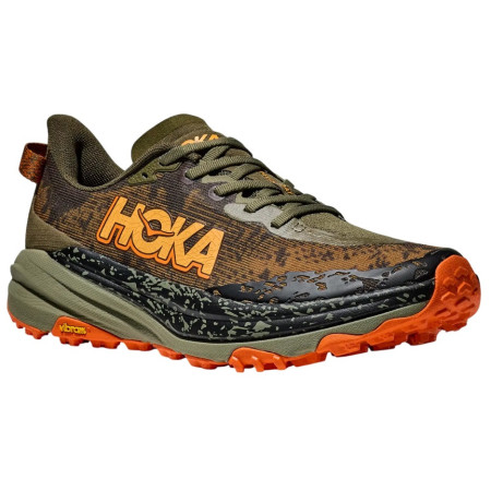 Herren Laufschuhe Hoka M Speedgoat 6 Wide grün Antique Olive / Squash