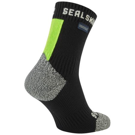 Wasserdichte Socken SealSkinz Dunton schwarz/gelb Black / Neon Yellow