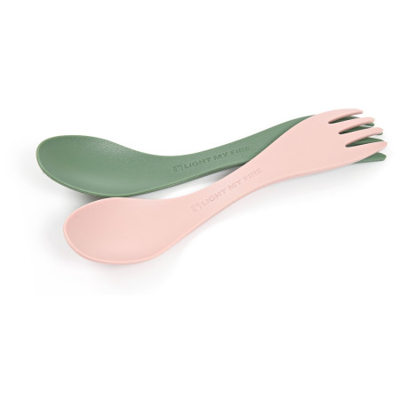 Kinderbesteck Light My Fire Spork Little 2-pack rosa/grün Sandygreen/Dustypink