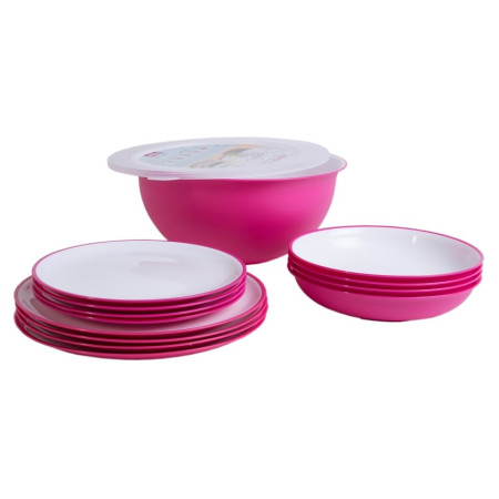 Geschirrset Omada Sanaliving Pic-Nic Set 14 Stk rosa Fucsia