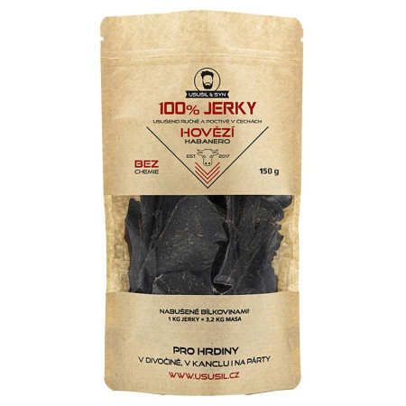 Trockenfleisch Usušil & Syn 100% JERKY Hovězí Habanero 150 g