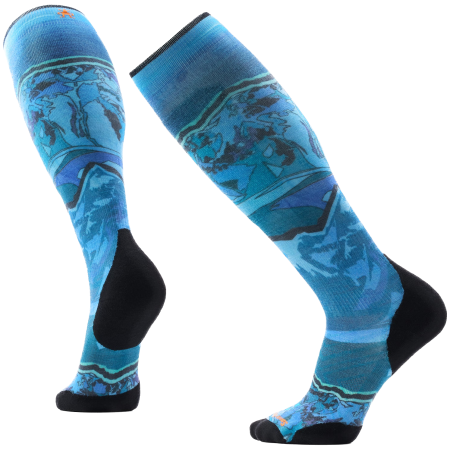 Socken Smartwool Ski Targeted Cushion Storm Peak Print OT blau