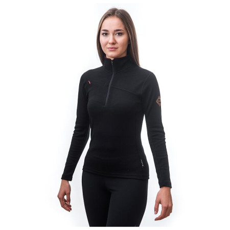 Damen-Sweatshirt Sensor Merino Upper kurzer Reißverschluss