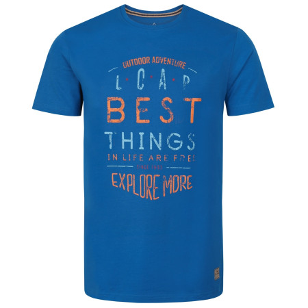 Herren-T-Shirt Loap Badru krátký rukáv blau Blue