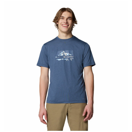Herren-T-Shirt Columbia Kwick Hike™ Graphic Short Sleeve Tee dunkelblau Collegiate Navy Heather, Peak Direction