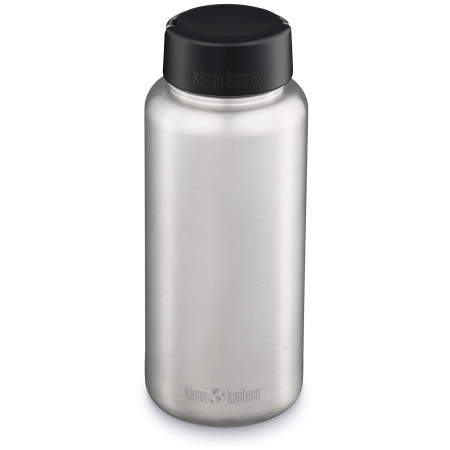 Edelstahlflasche Klean Kanteen Wide w/Wide Loop Cap - brushed stainless 1182 ml silber silver