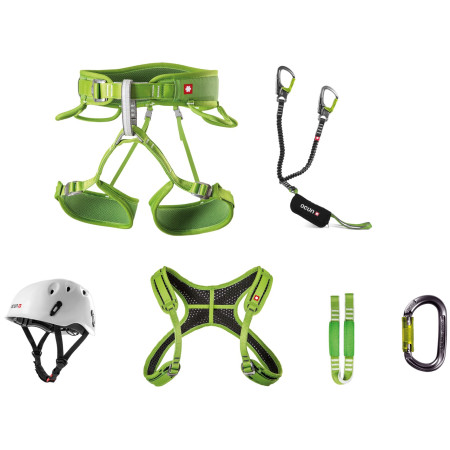 Klettersteigset Ocún Via Ferrata Twist+Chest Pail Set grün Green