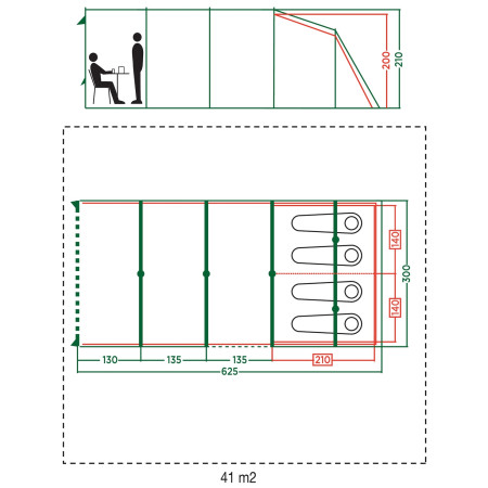 Familienzelt Coleman Meadowood 4 Long