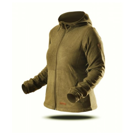 Damen-Sweatshirt Trimm Neona grün khaki melange