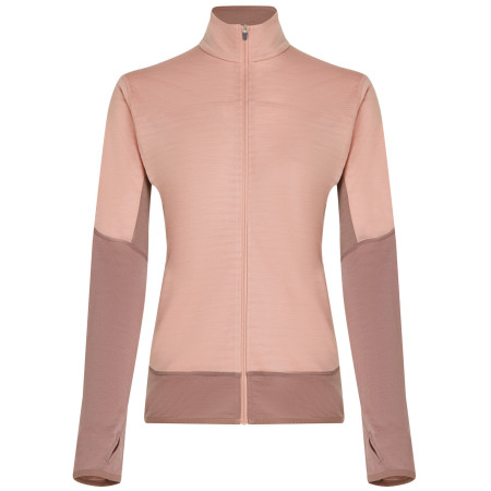 Damen Funktions-Sweatshirt Icebreaker Women Merino Blend 300 RealFleece™ Descender LS Zip rosa Summit/Blush/Cb