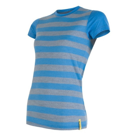 Damen-T-Shirt Sensor Merino Active modré pruhy blau/grau BlueStripes