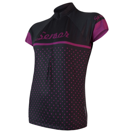 Damen-Radtrikot Sensor Cyklo Dots schwarz