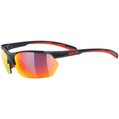 Sonnenbrille Uvex Sportstyle 114 schwarz/rot GrayRedMat