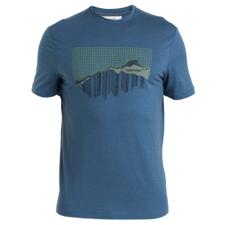 Herren-T-Shirt Icebreaker Men Merino 150 Tech Lite III SS Tee Pinnacle Grid blau Dawn