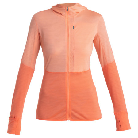 Damen Funktions-Sweatshirt Icebreaker Women Merino 200 Realfleece™ Descender LS Zip Hoodie orange Glow/Tang/Cb