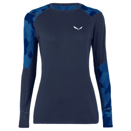 Damen-T-Shirt Salewa Cristallo Warm Amr W L/S Tee. dunkelblau NavyBlazer