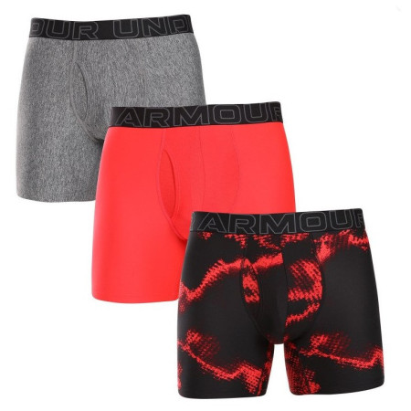 Herren-Boxershorts Under Armour Perf Tech Nov 6in rot Tide Shift / Castlerock Heather / Racer Red