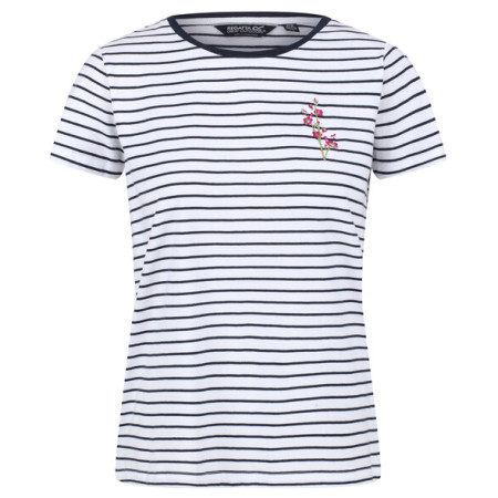 Damen-T-Shirt Regatta Odalis blau/weiß Navy Stripe