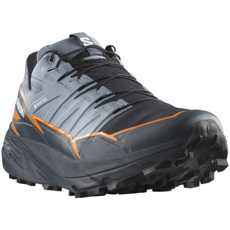 Herren Laufschuhe Salomon Thundercross Gore-Tex grau Flint Stone / Carbon / Orange Pepper