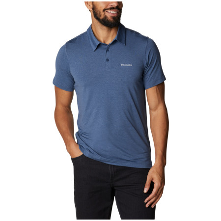 Herren-T-Shirt Columbia Tech Trail Polo dunkelblau Dark Mountain Heather