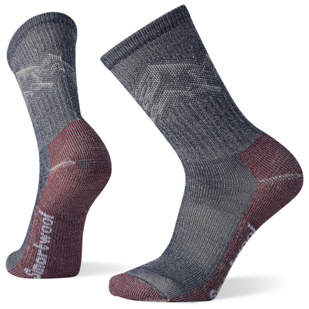 Herrensocken Smartwool Hike CE LC Mountain Pattern Crew grau/rot deep navy